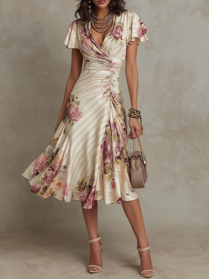 Women’s Vintage Floral Midi Dress