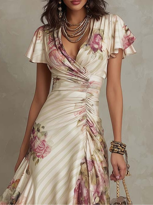 Women’s Vintage Floral Midi Dress
