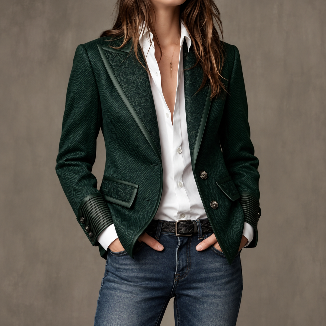 Women’s Herringbone Printed Panel Blazer