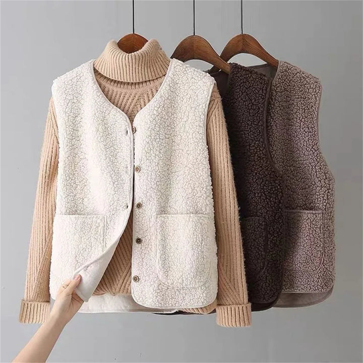 Women’s Sherpa Button-Front Vest