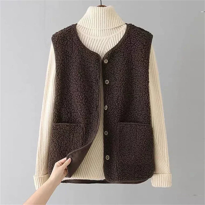 Women’s Sherpa Button-Front Vest