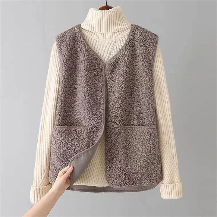 Women’s Sherpa Button-Front Vest