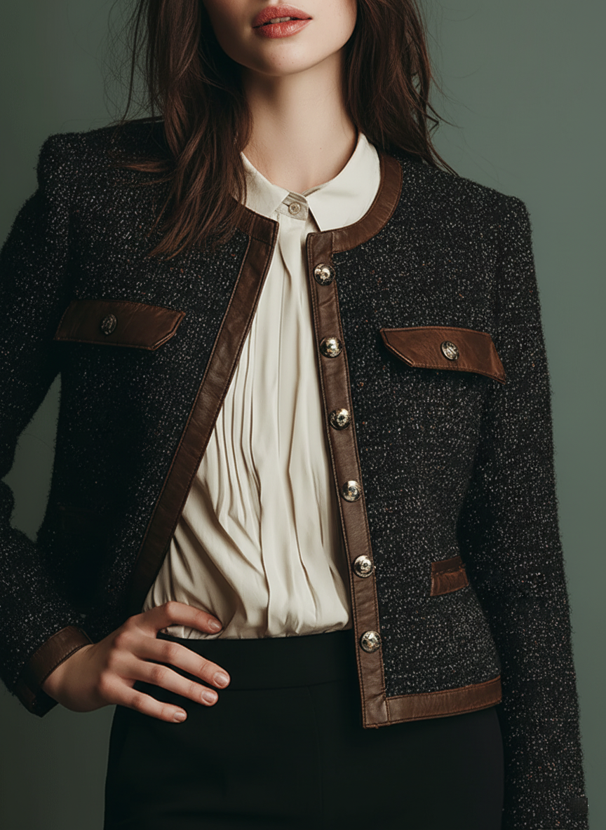 Women’s Vintage Contrast Trim Blazer