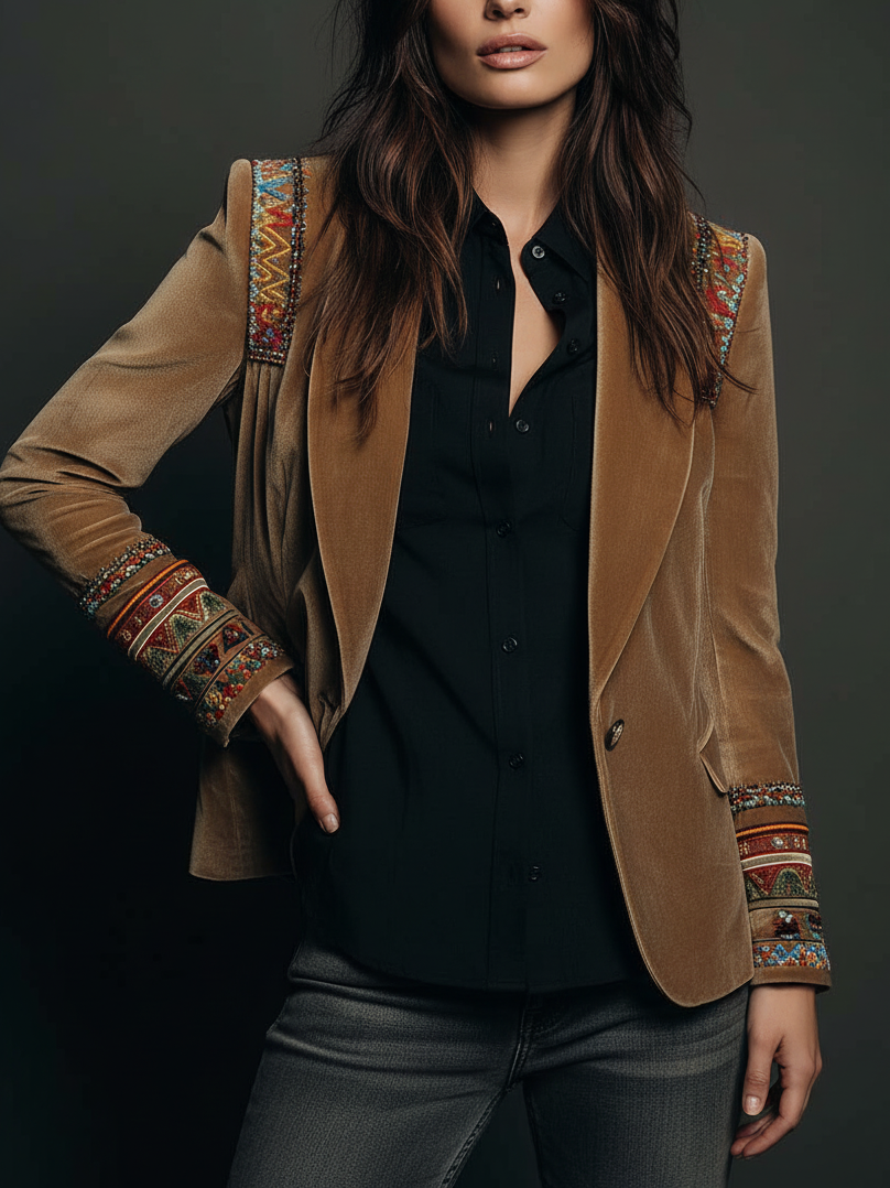 Women’s Bohemian Embroidered Blazer
