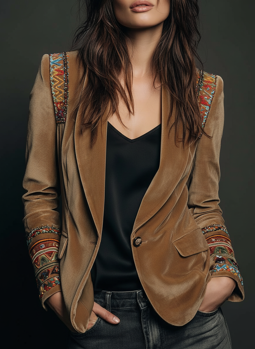 Women’s Bohemian Embroidered Blazer