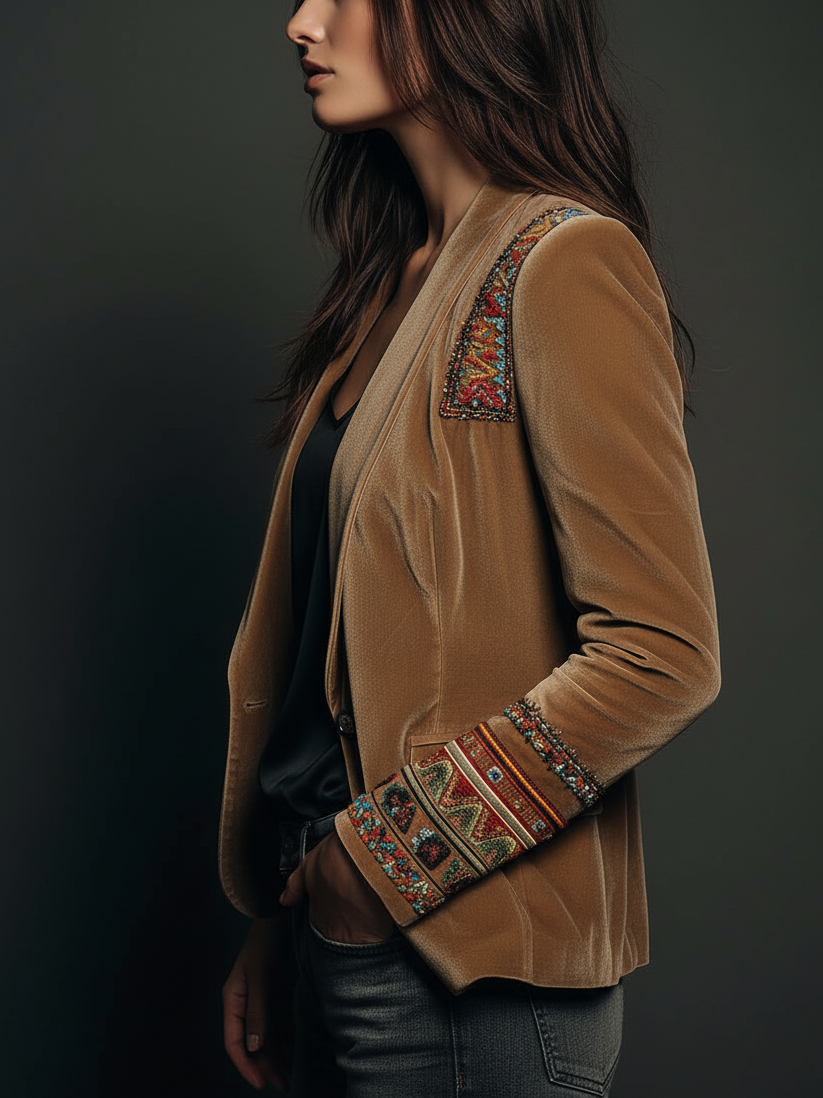 Women’s Bohemian Embroidered Blazer