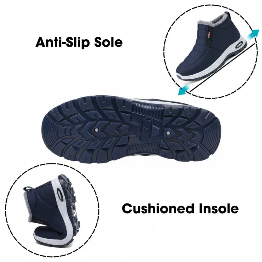Women’s Blue Quilted Slip On Ankle Boots