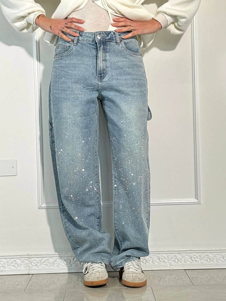 Women’s Diamond Print Straight-Leg Trousers