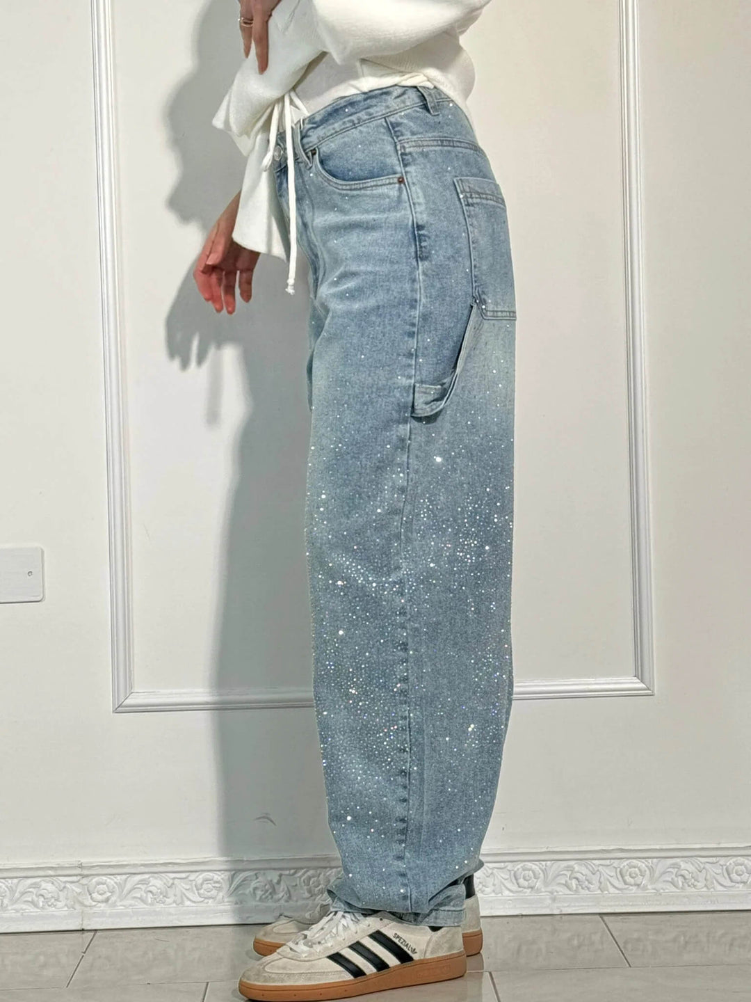Women’s Diamond Print Straight-Leg Trousers