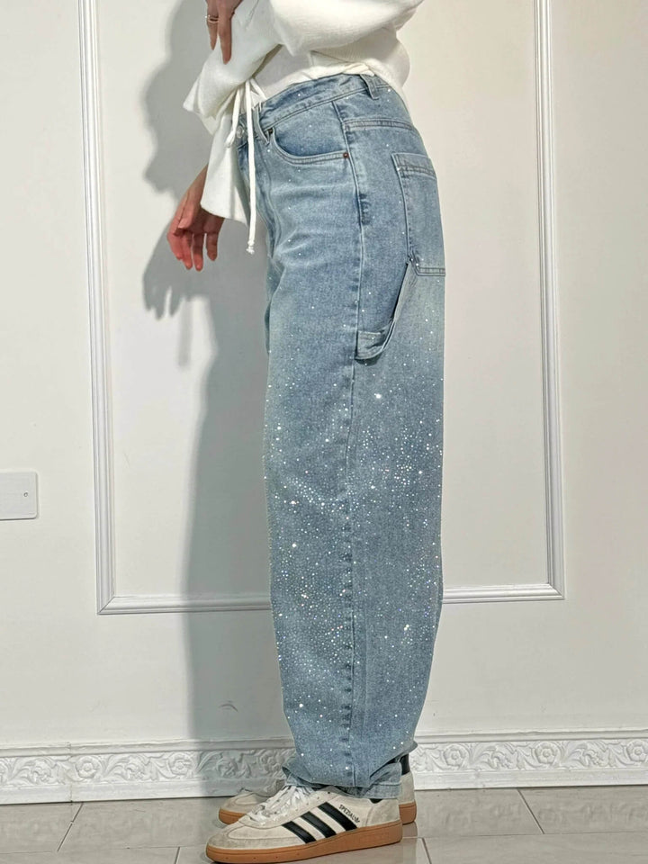 Women’s Diamond Print Straight-Leg Trousers