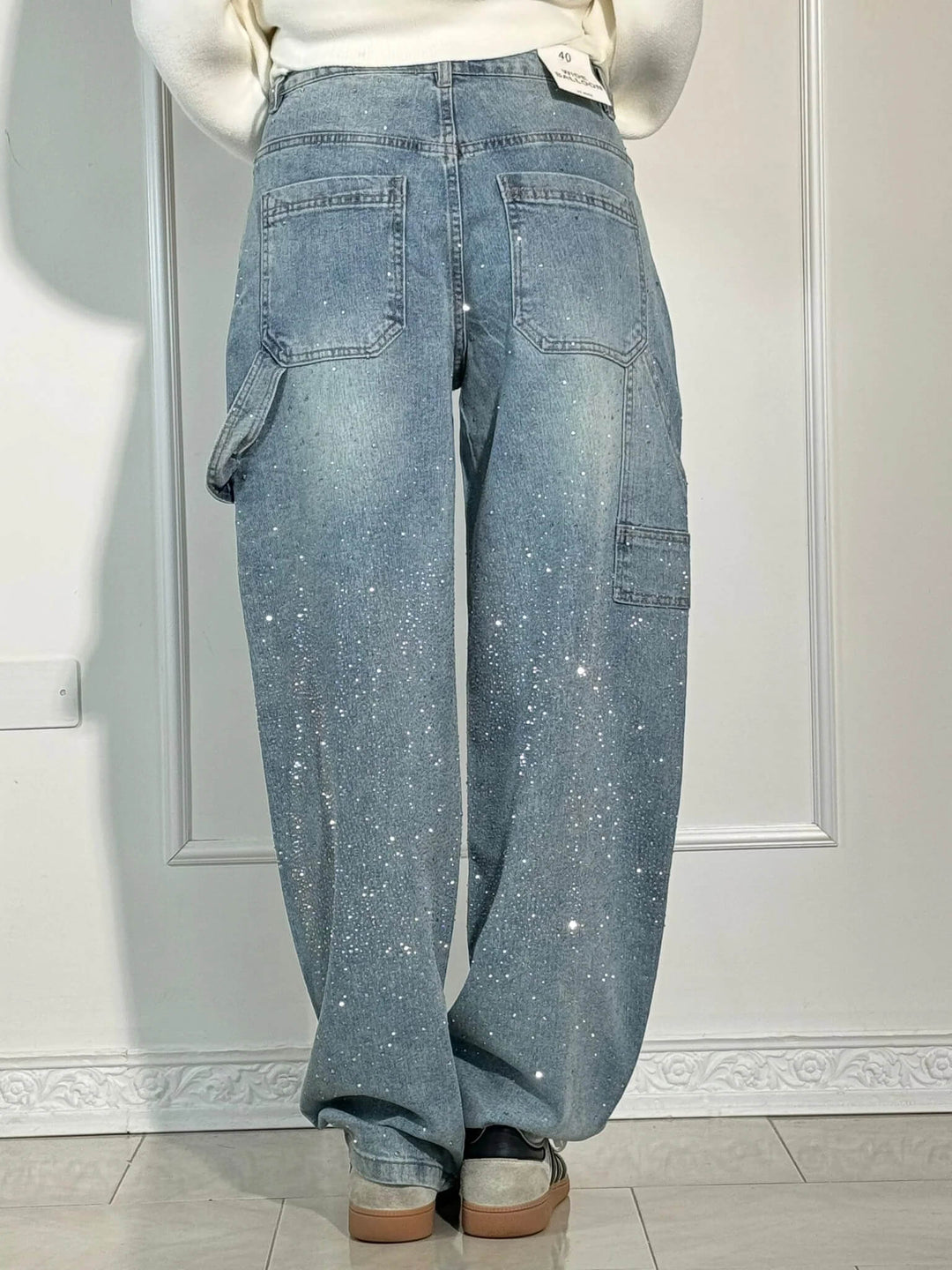 Women’s Diamond Print Straight-Leg Trousers