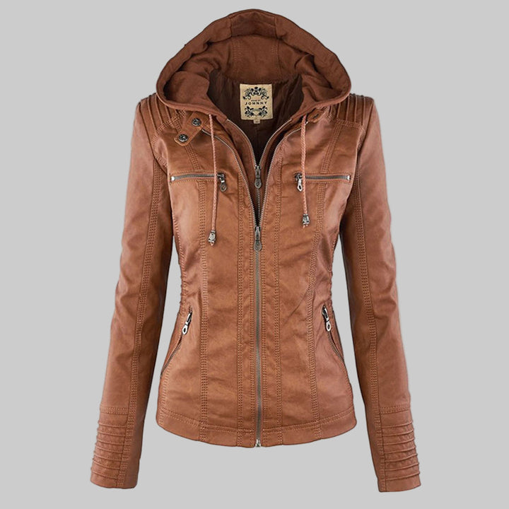 Women’s Hooded Moto Jacket