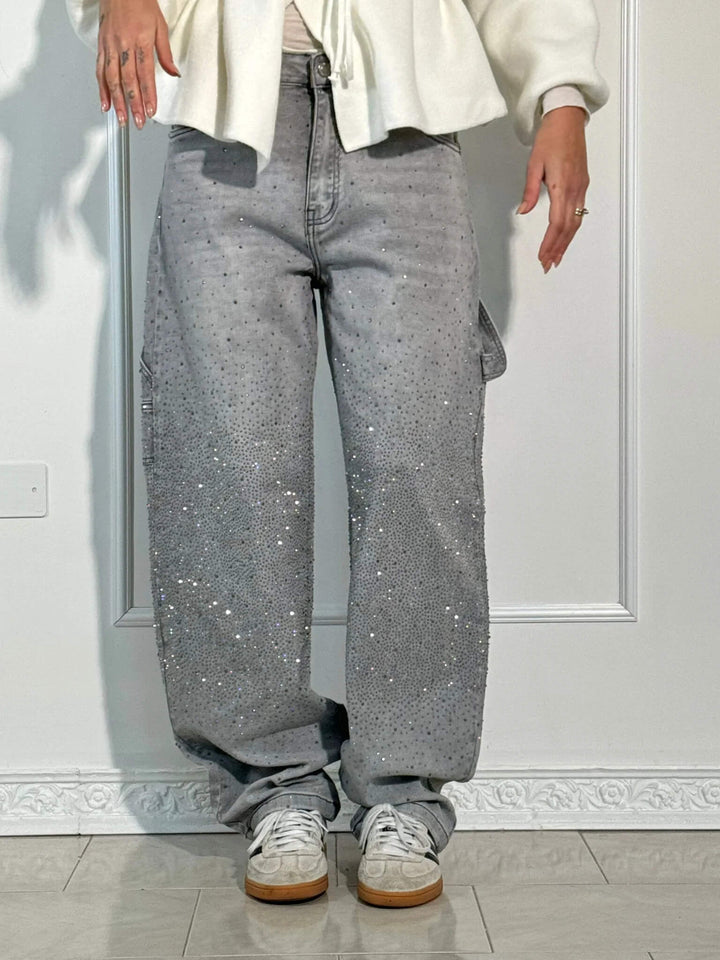 Women’s Diamond Print Straight-Leg Trousers