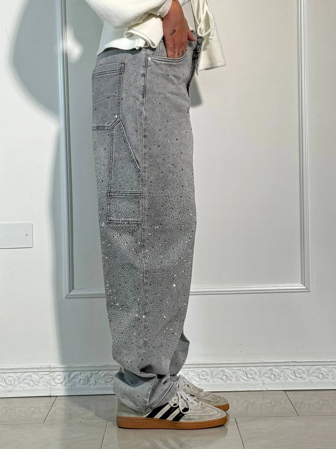 Women’s Diamond Print Straight-Leg Trousers