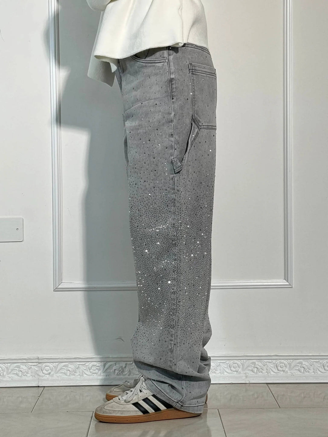 Women’s Diamond Print Straight-Leg Trousers
