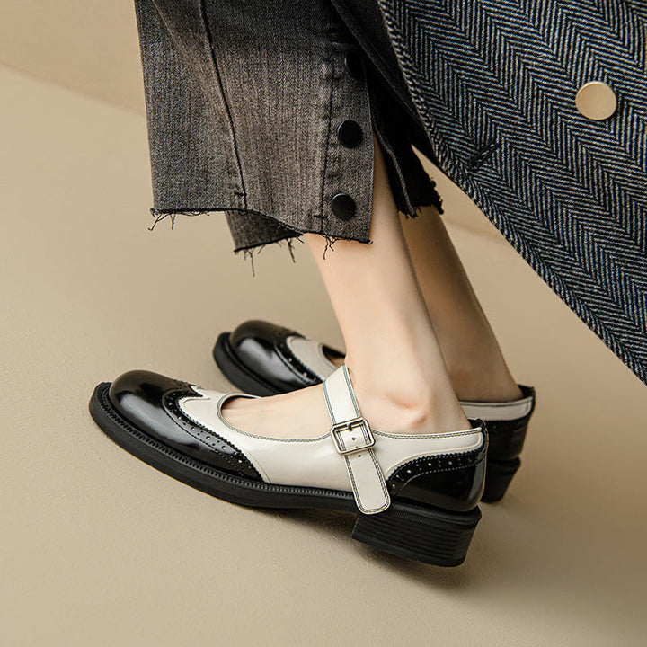 Women’s Round Toe Buckle Strap Mary Jane Shoes