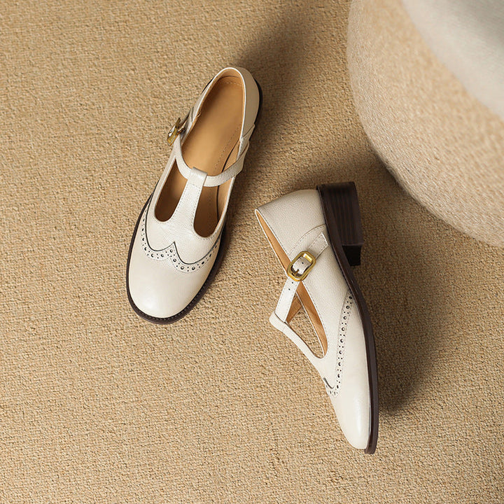 Women’s Round Toe Buckle Mary Jane Shoes