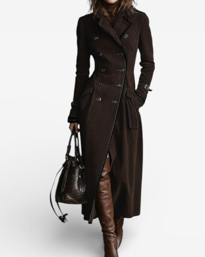 Women’s Long Double Breasted Belted Trench Coat