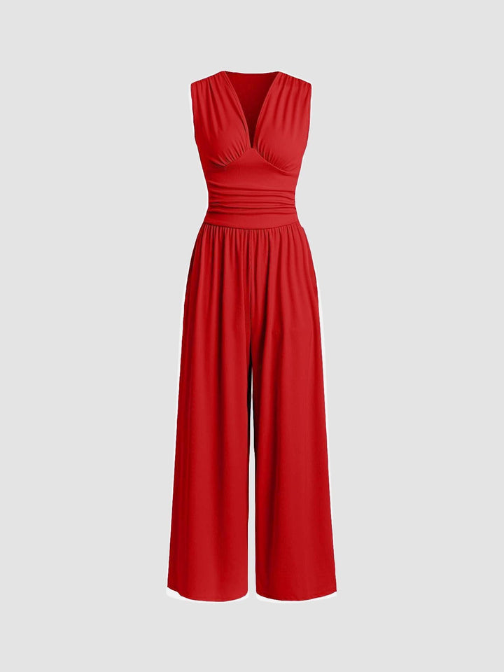 Women’s Chic Sleeveless Wide-Leg Jumpsuit