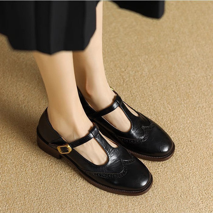 Women’s Round Toe Buckle Mary Jane Shoes