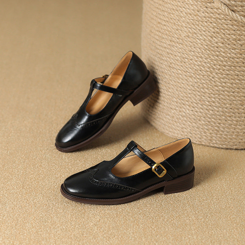 Women’s Round Toe Buckle Mary Jane Shoes