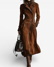 Women’s Long Double Breasted Belted Trench Coat