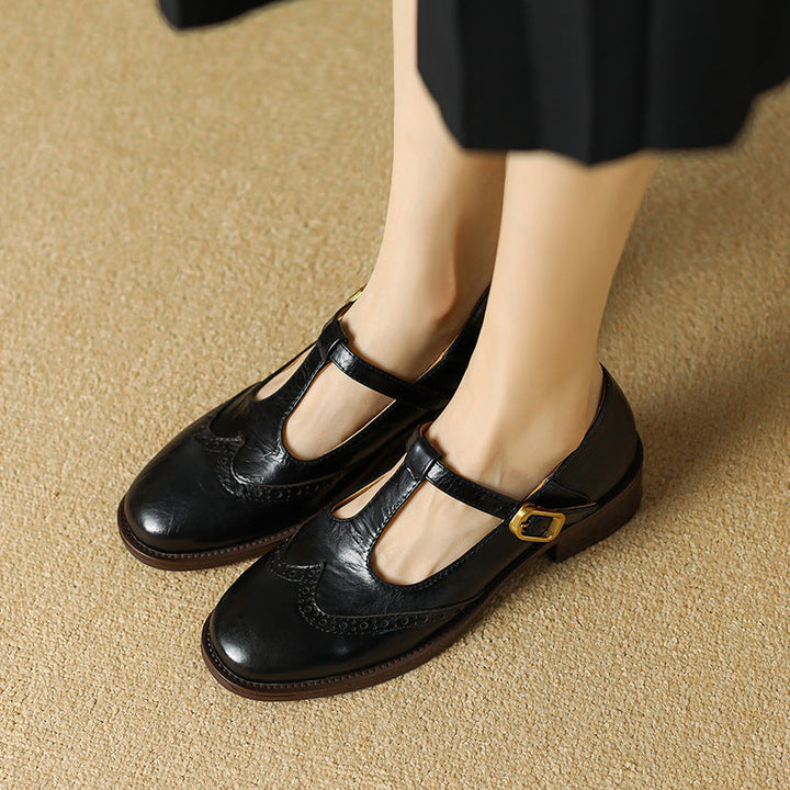 Women’s Round Toe Buckle Mary Jane Shoes