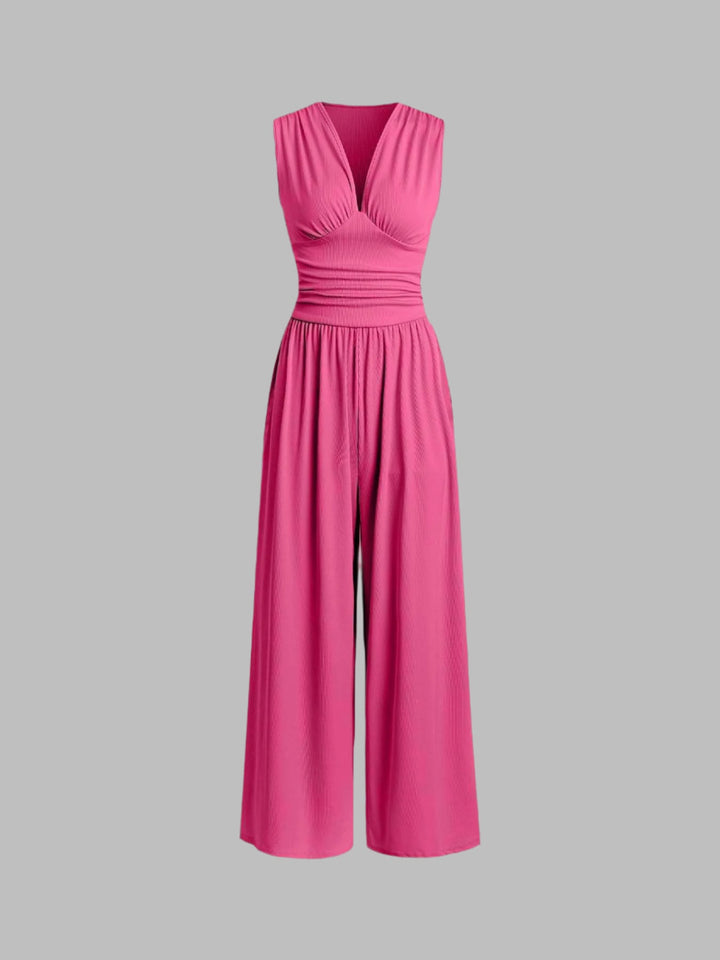 Women’s Chic Sleeveless Wide-Leg Jumpsuit