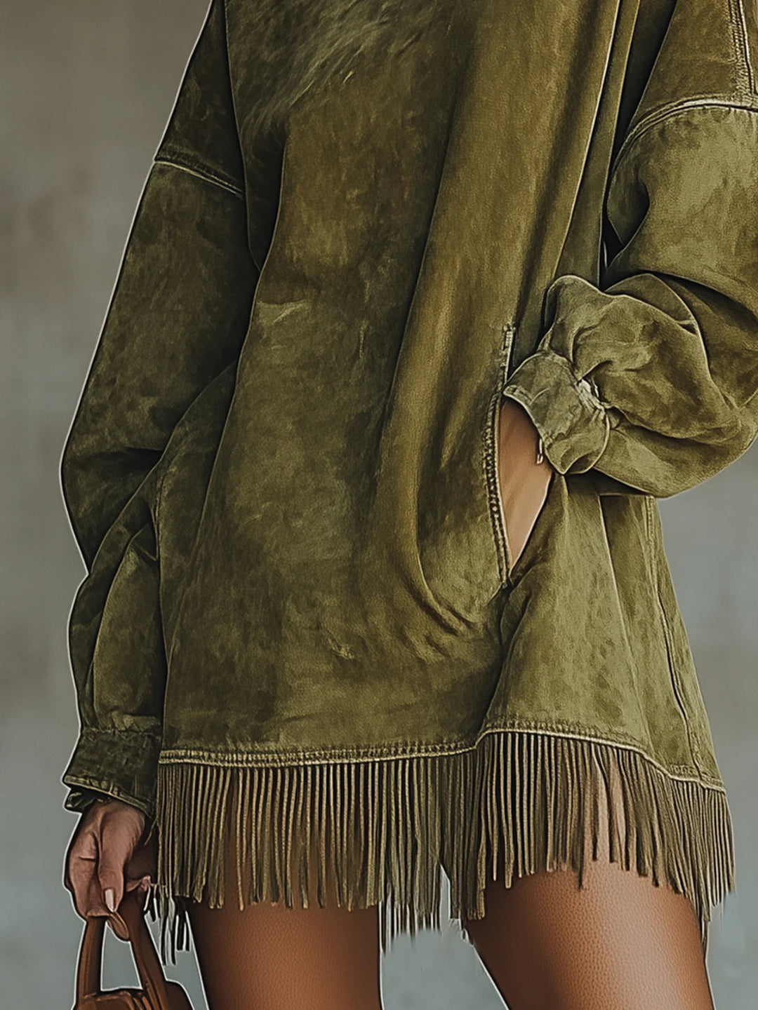 Women’s High Neck Fringe Dress
