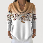 Women’s Soft Floral Collared Sweater