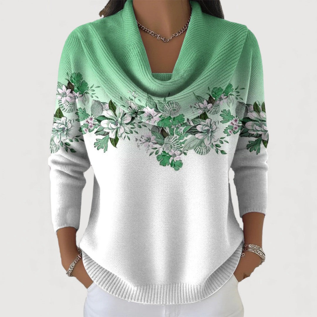 Women’s Soft Floral Collared Sweater