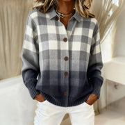 Women’s Soft Checkered Knit Sweater