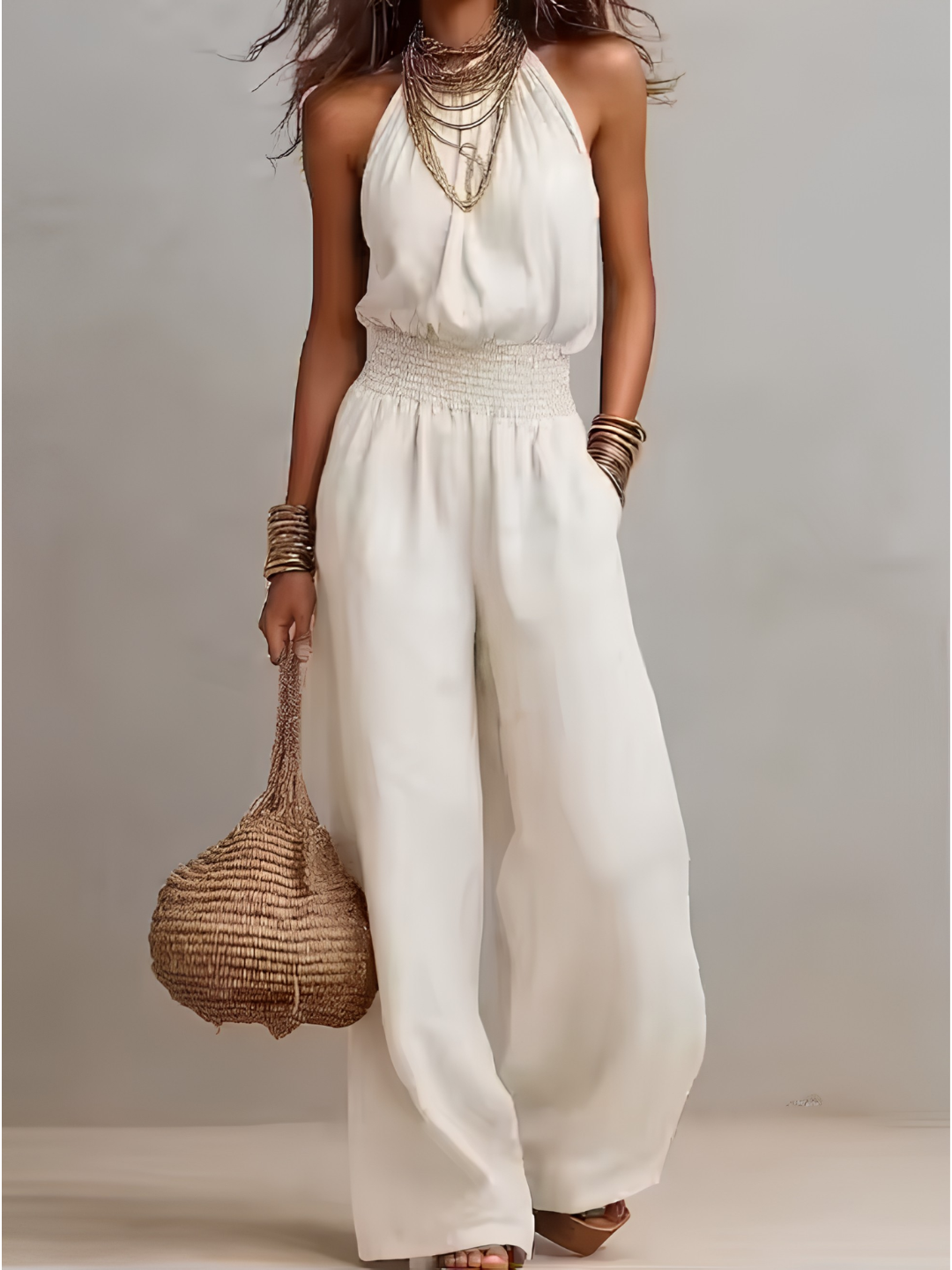 Women’s Halter Neck Wide Leg Jumpsuit