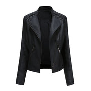 Women’s Asymmetrical Quilted Grommet Moto Jacket