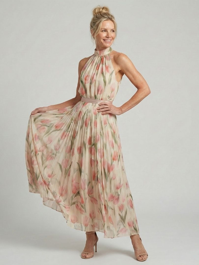 Women’s Halter Floral Midi Dress