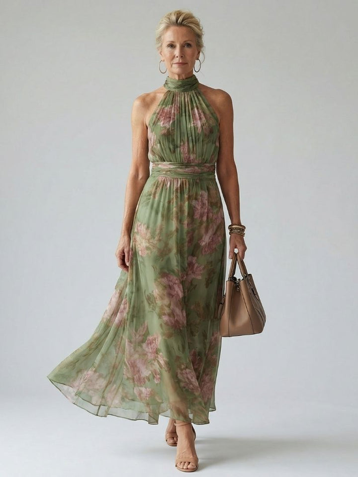Women’s Gathered Halter Midi Dress