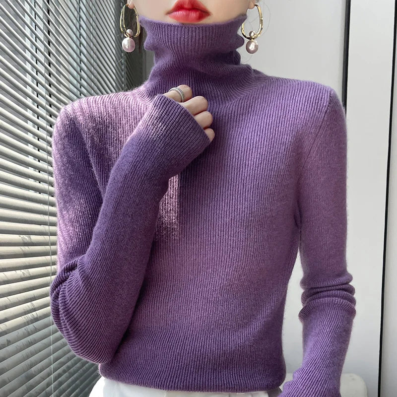 Women’s Long Sleeve Turtleneck Pullover Sweater