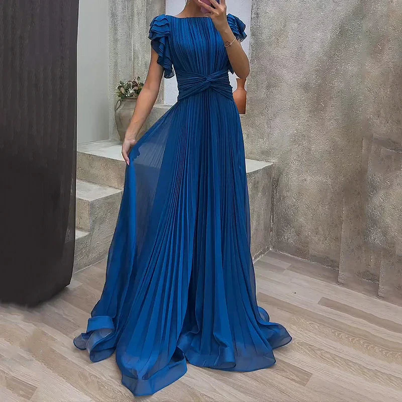 Women’s Pleated Evening Maxi Dress