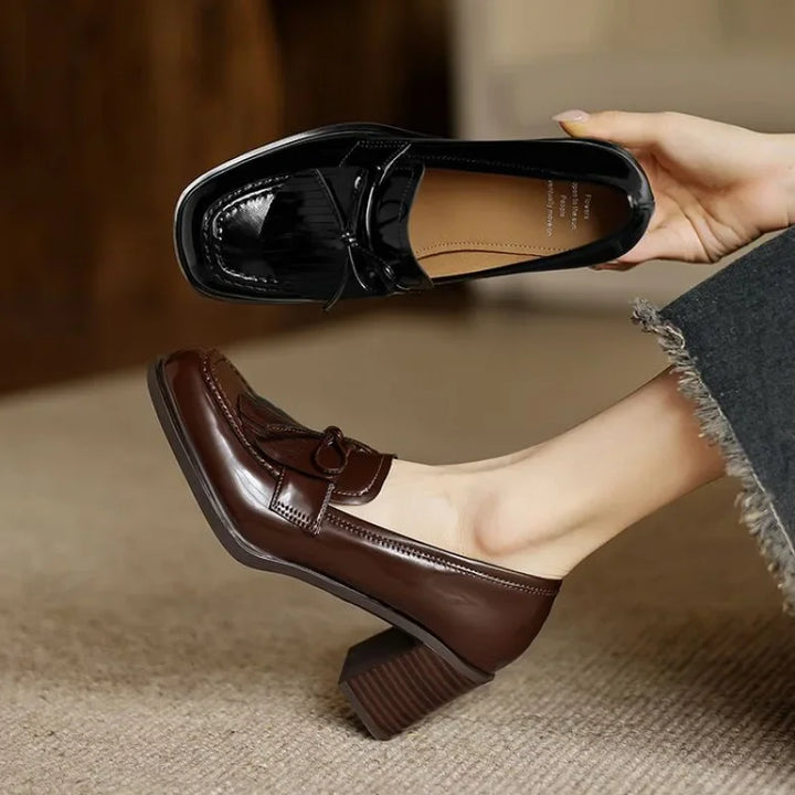 Women’s Block Heel Slip-On Loafer Pumps