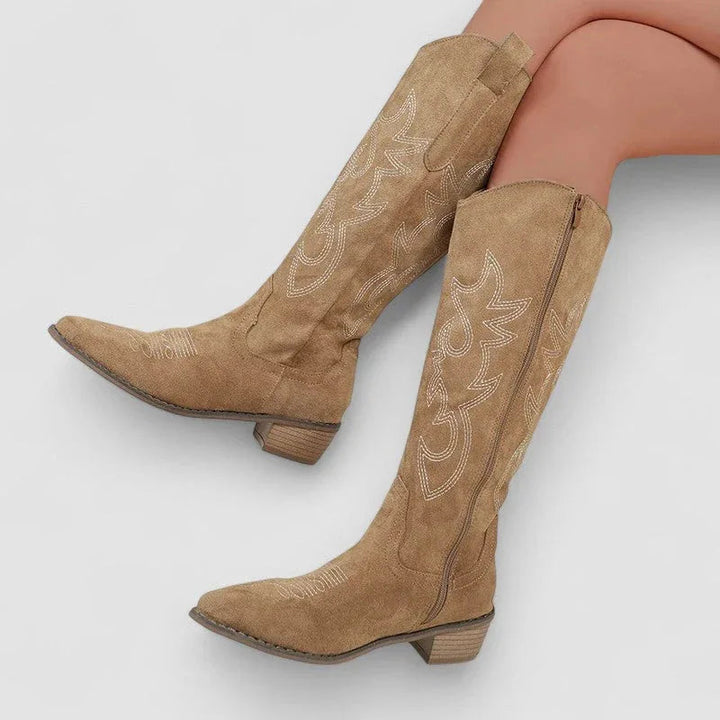 Women’s Pointed Toe Block Heel Cowboy Boots