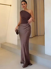 Women’s Gold Detail Evening Maxi Dress