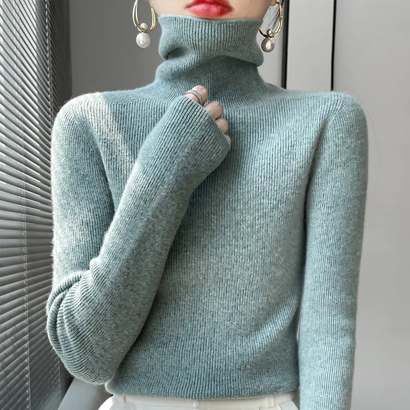 Women’s Long Sleeve Turtleneck Pullover Sweater