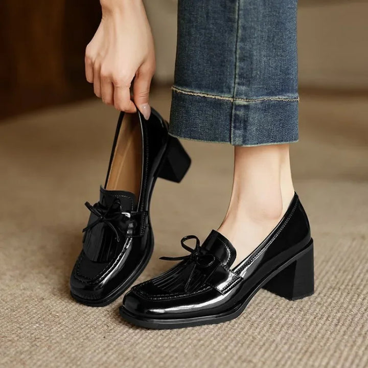 Women’s Block Heel Slip-On Loafer Pumps