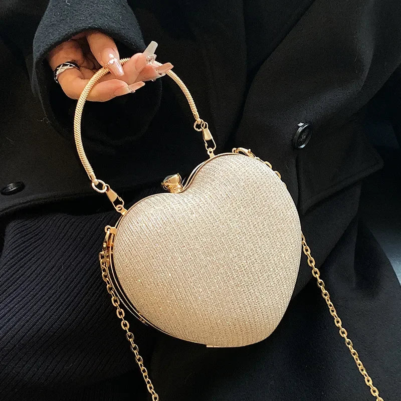 Women’s Glossy Heart-Shaped Purse