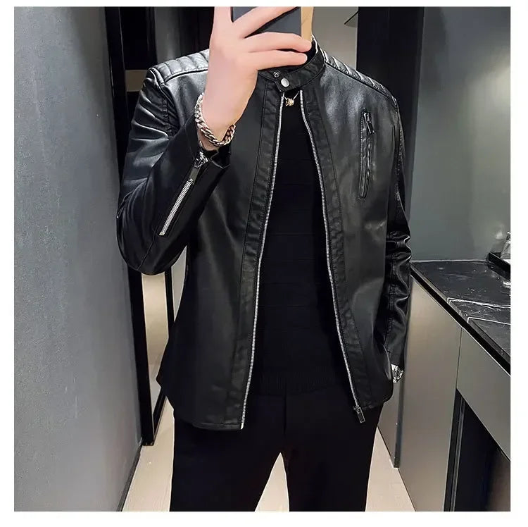 Men’s Slim Fit Moto Biker Jacket