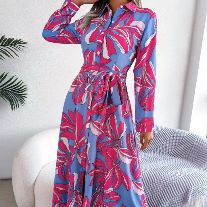 Women’s Floral Print A-Line Midi Dress