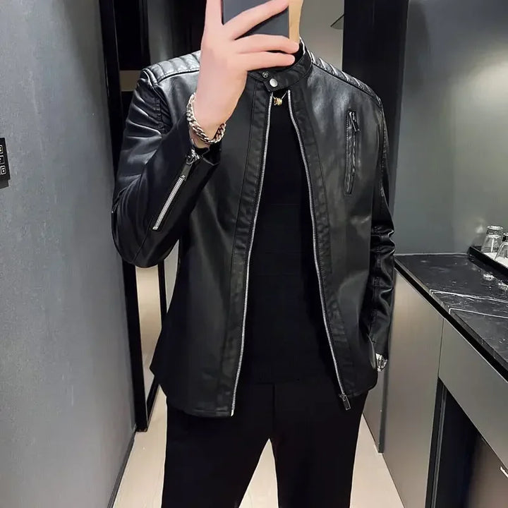 Men’s Slim Fit Moto Biker Jacket