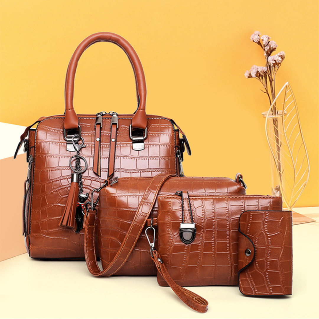 Women’s 4-Piece Tote Crossbody Wallet Handbag Set