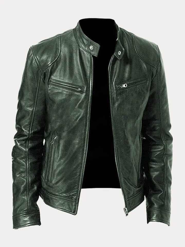 Men’s Slim Fit Zip Up Biker Jacket
