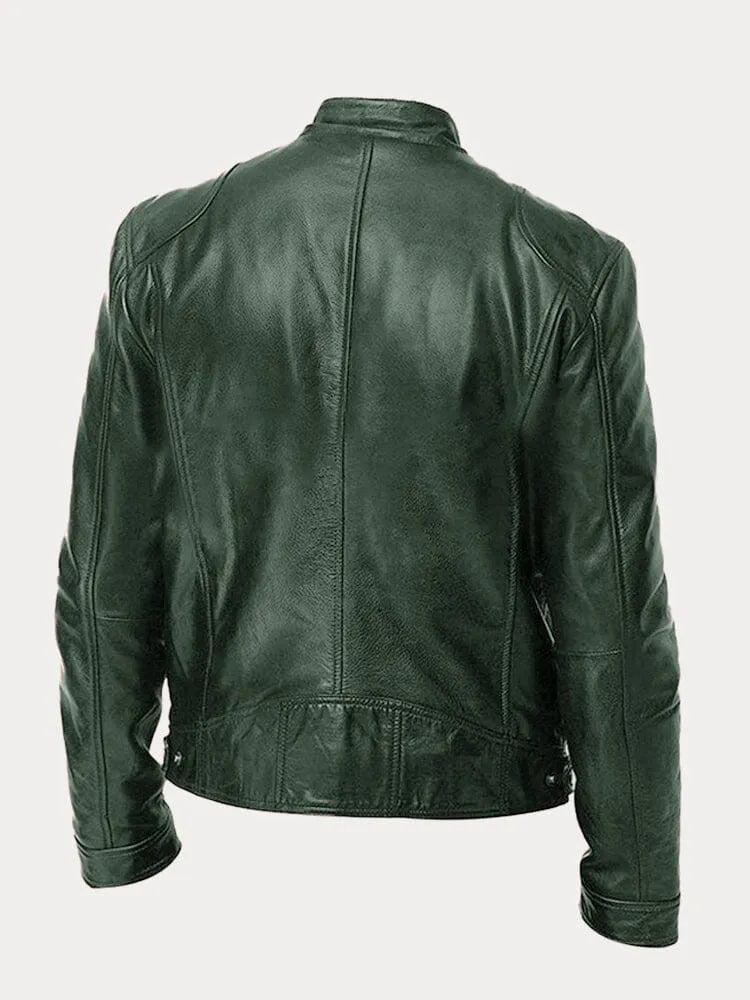 Men’s Slim Fit Zip Up Biker Jacket